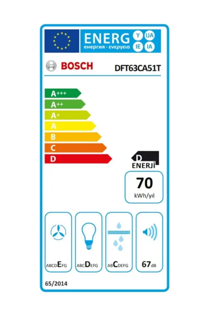 Bosch DFT63CA51T Teleskopik Aspiratör Inox - Görsel 3