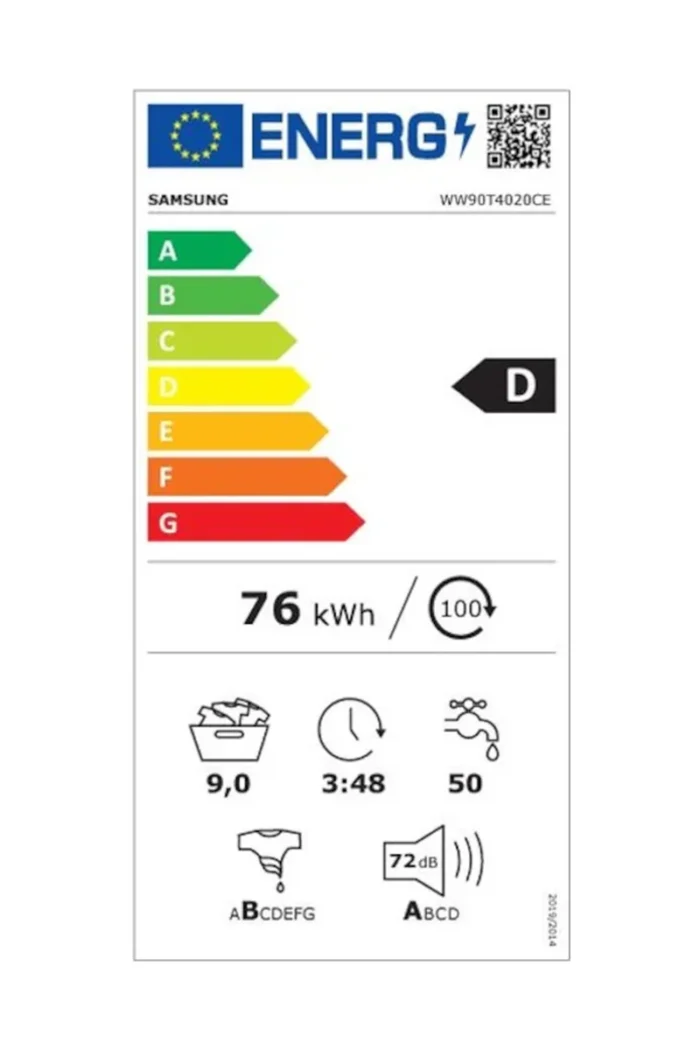 Samsung WW4000T WW90T4020CE/AH 1200 Devir 9 KG Çamaşır Makinesi - Görsel 9